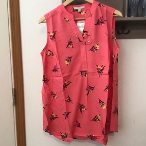 Woman Within blouse, sleeveless, vneck, floral pattern, size medium